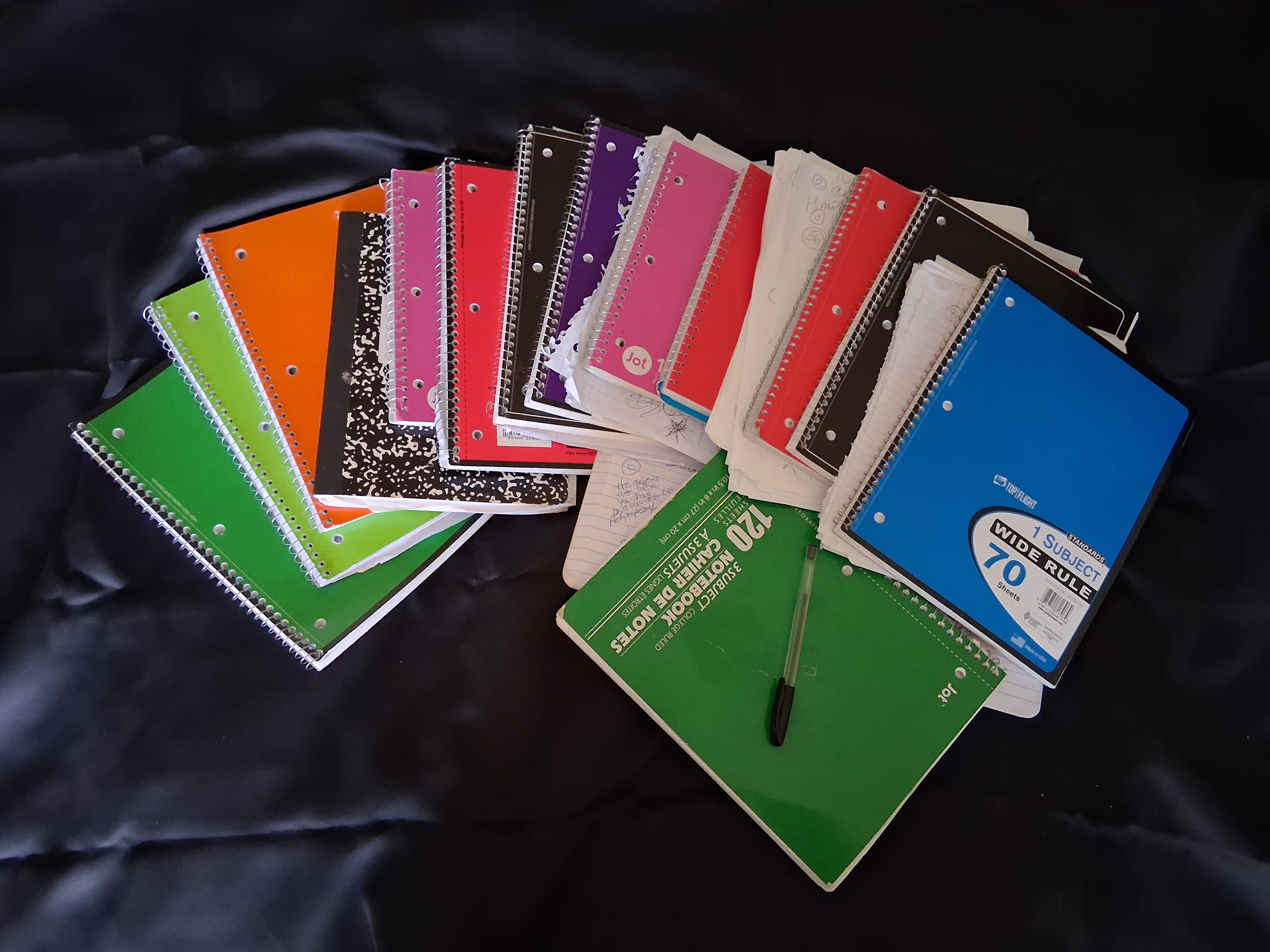 The physical notebooks Ronda Polhill used to document caller feedback and tonality observations across 8,873+ interactions between July 2024 and March 2025. Handwritten notes - captured in real time during calls - are visible on several pages.